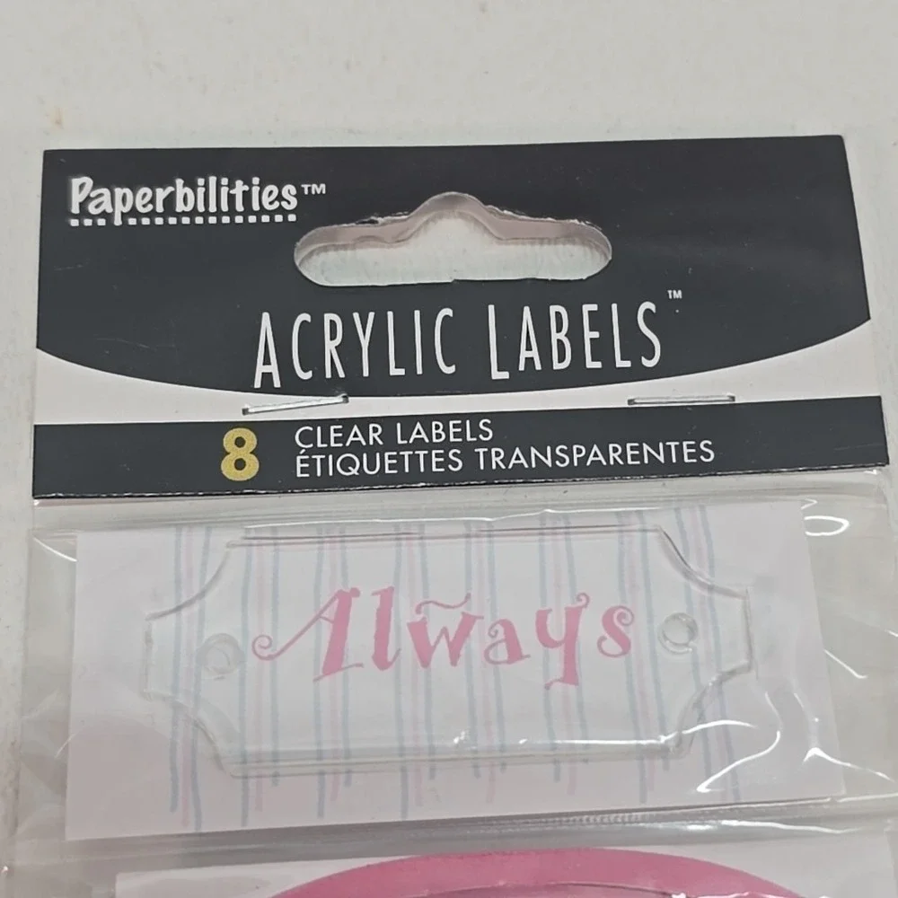 2‎ Sets PAPERBILITIES Clear Acrylic Labels 16pcs 2 Sets Embellishments 8pcs
